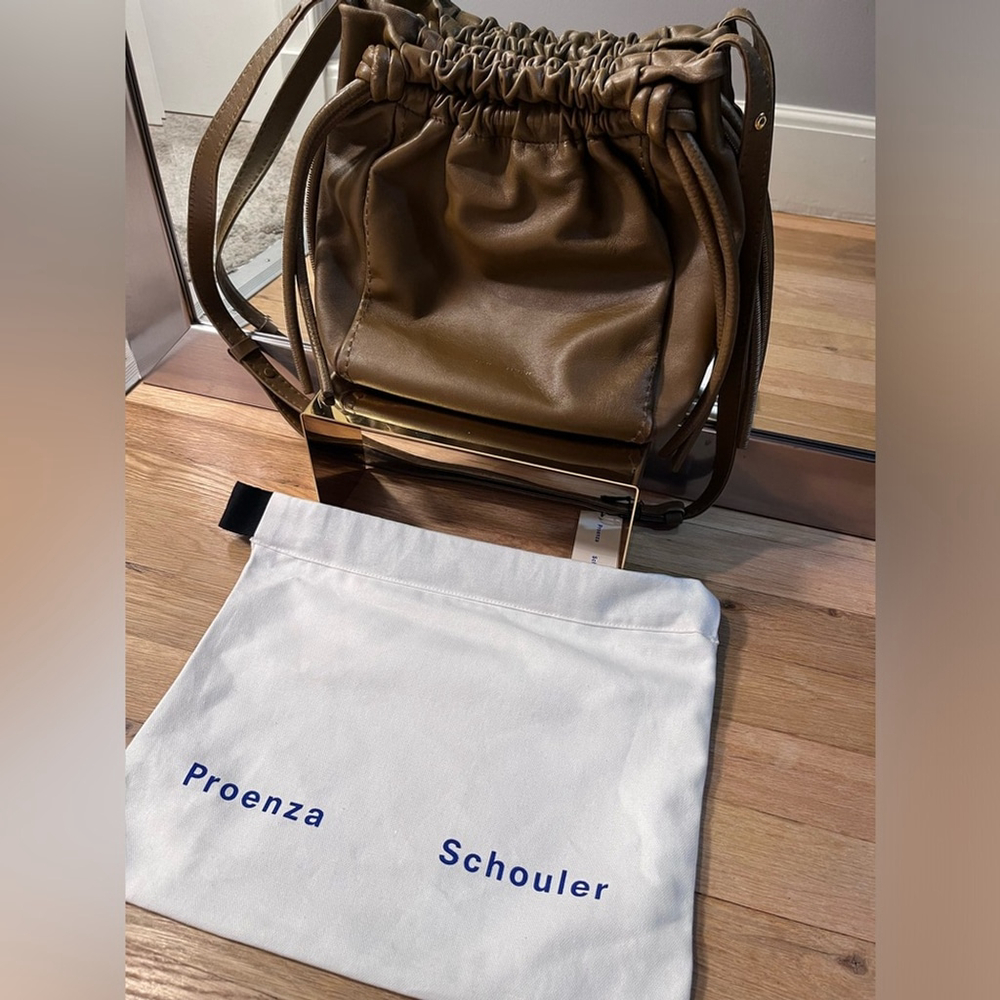 SOLD Proenza Schouler Brown Leather Drawstring Bucket Bag - Picture 11 of 11